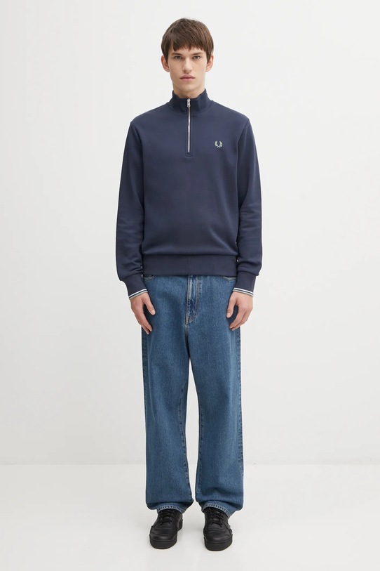 Хлопковая кофта Fred Perry M3574 тёмно-синий