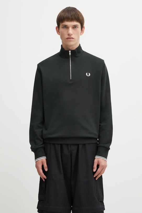 Fred Perry hanorac de bumbac uni verde M3574