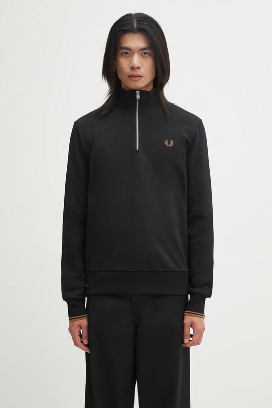 Fred Perry bluza bawełniana gładkie czarny M3574