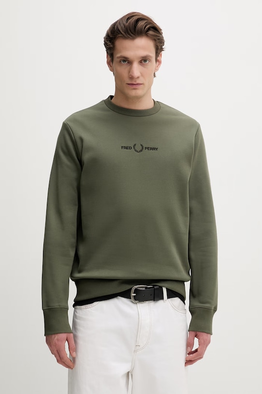 Fred Perry bluza aplikacja zielony M4727