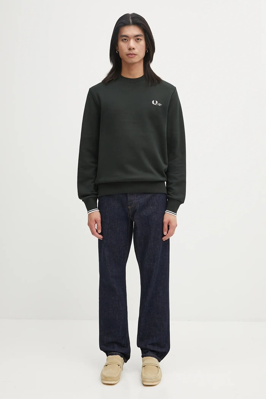Fred Perry bluza bawełniana M7535 zielony