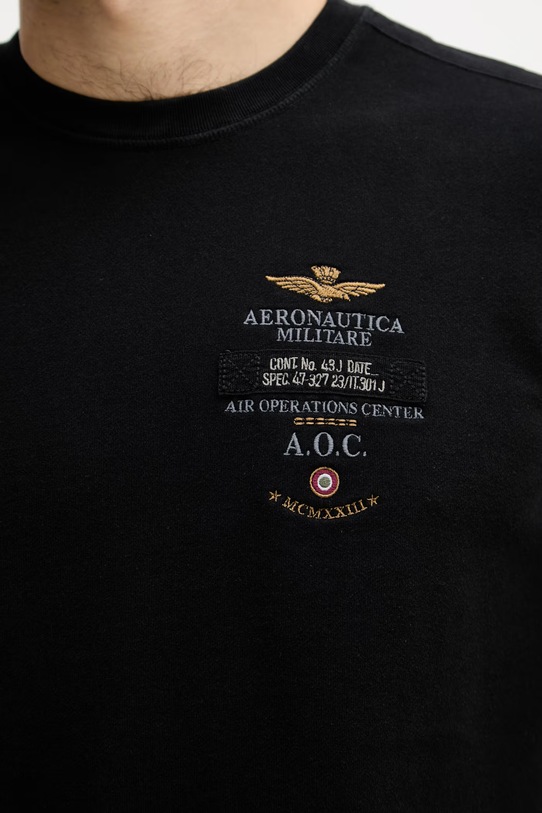 Aeronautica Militare mikina pánska bavlnená FE2054UF00665 čierna