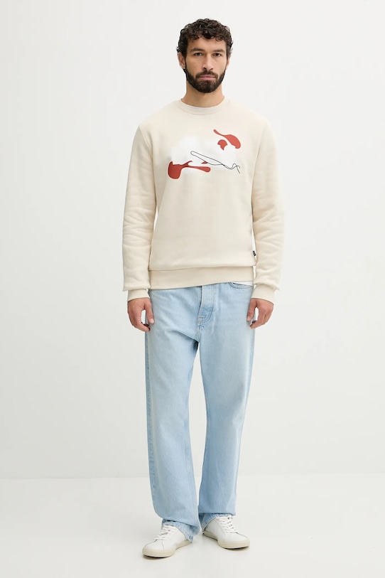 BOSS bluza bawełniana 50549283 beżowy AW25