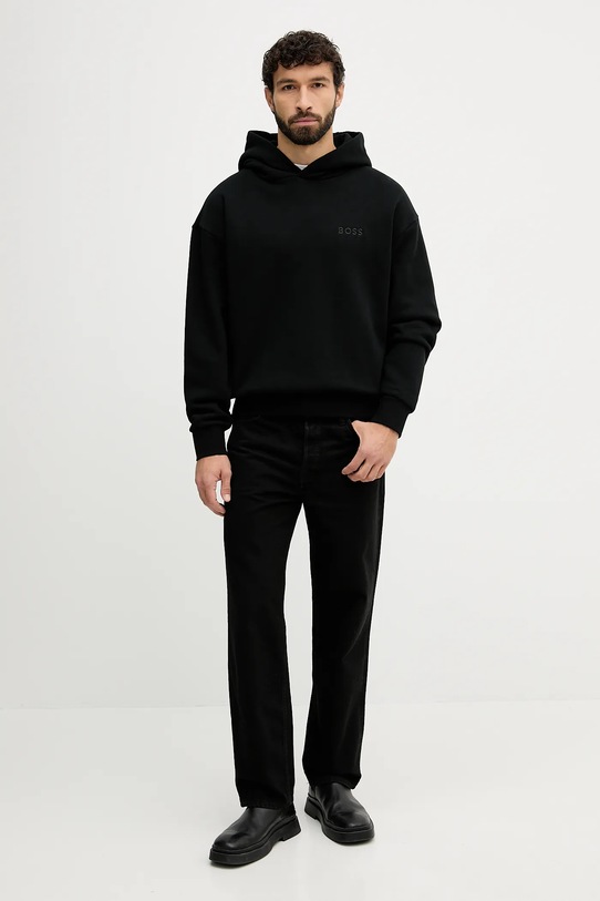 BOSS bluza bawełniana 50549682 czarny AW25