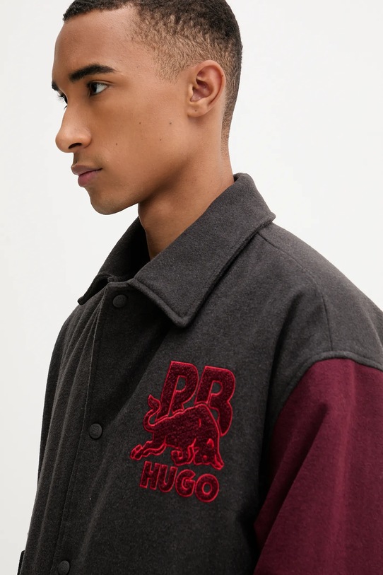 HUGO kurtka bomber z wełną szary 50549448