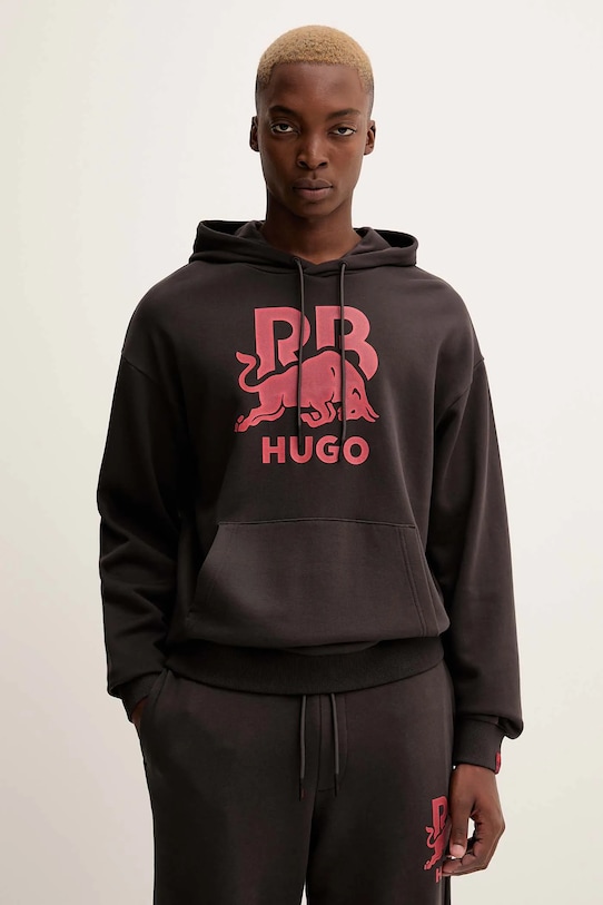 HUGO pamut melegítőfelső pamut barna 50549313