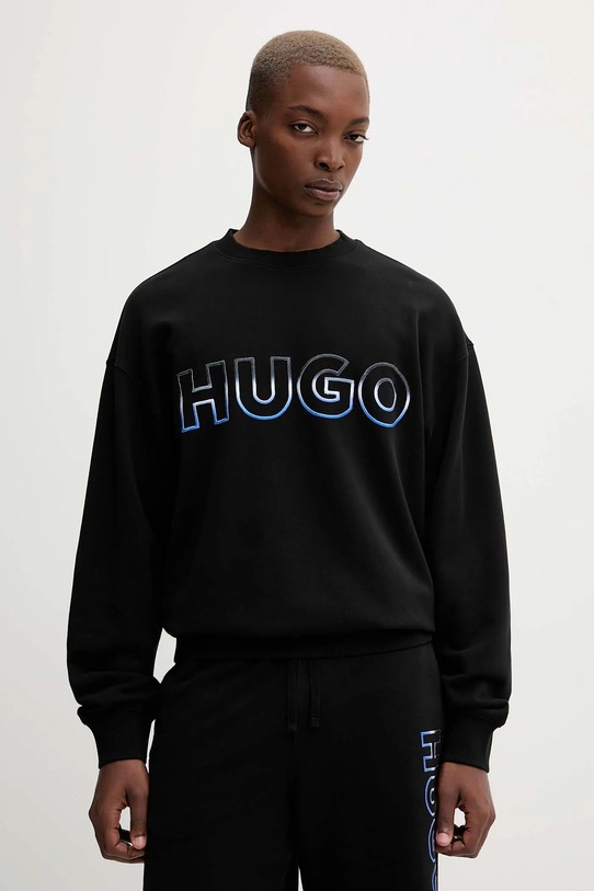 Bavlněná mikina Hugo Blue bez kapuce černá 50549148