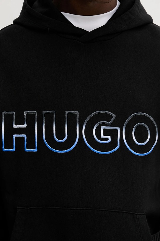Βαμβακερή μπλούζα Hugo Blue 50549151 μαύρο