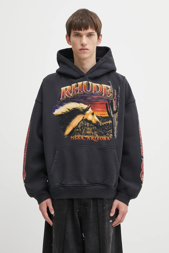 RHUDE bluza bawełniana Mesa stallion wzorzyste czarny RHFW25HO04012