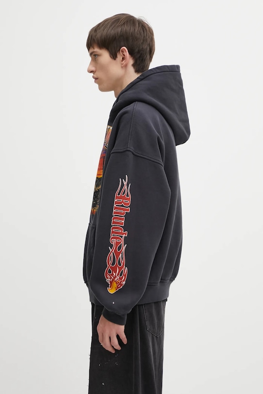 RHUDE felpa in cotone Mesa stallion RHFW25HO04012 nero AW25