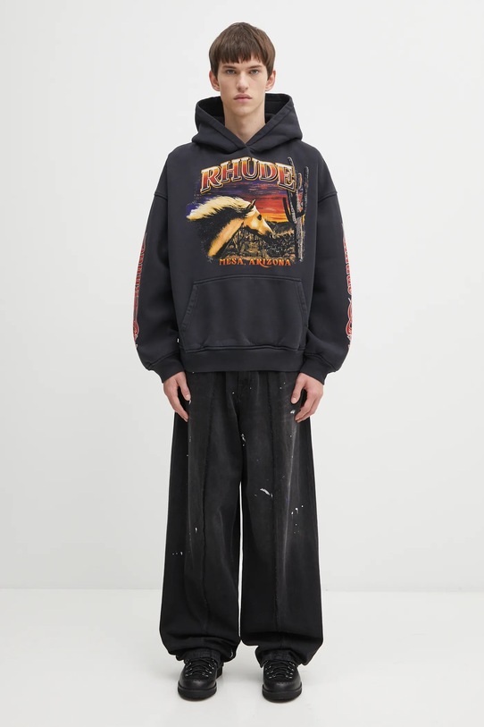 RHUDE bluza bawełniana Mesa stallion RHFW25HO04012 czarny