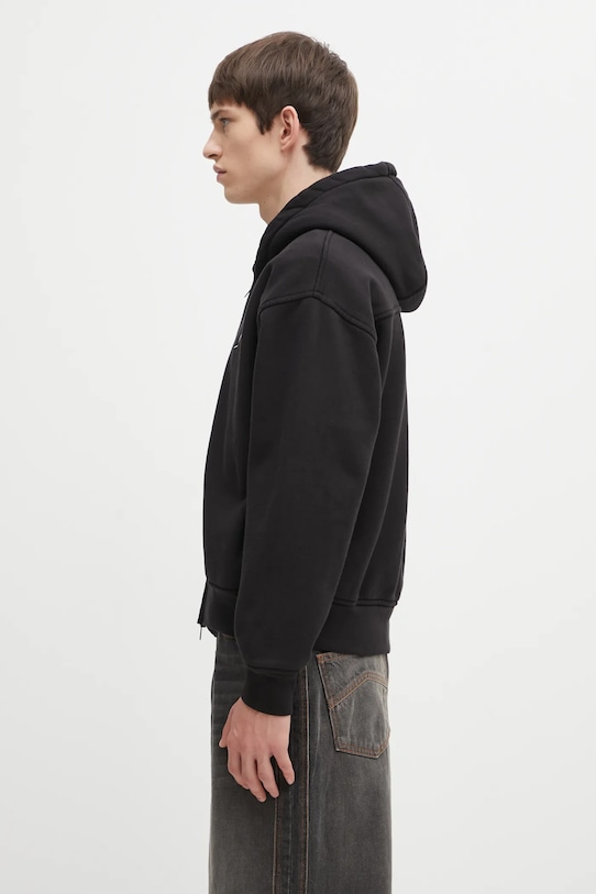 RHUDE bluza bawełniana Classique zip up RHFW25HO05012 czarny AW25