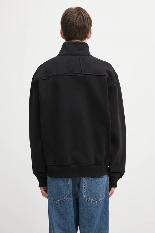 Ρούχα Βαμβακερή μπλούζα RHUDE Classique quarter zip RHFW25ST01012 μαύρο