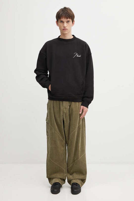 Βαμβακερή μπλούζα RHUDE Classique RHFW25ST06012 μαύρο