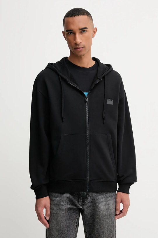 HUGO hanorac de bumbac print negru 50546874