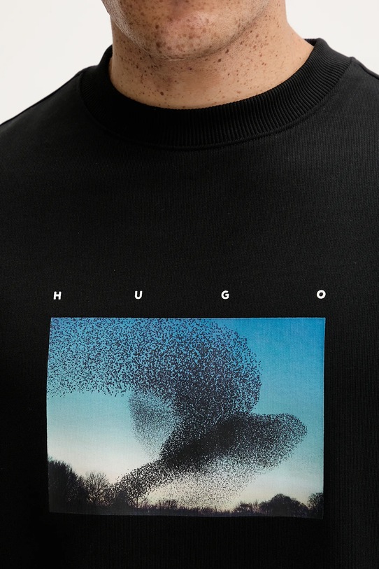 Бавовняна кофта HUGO 50549165 чорний