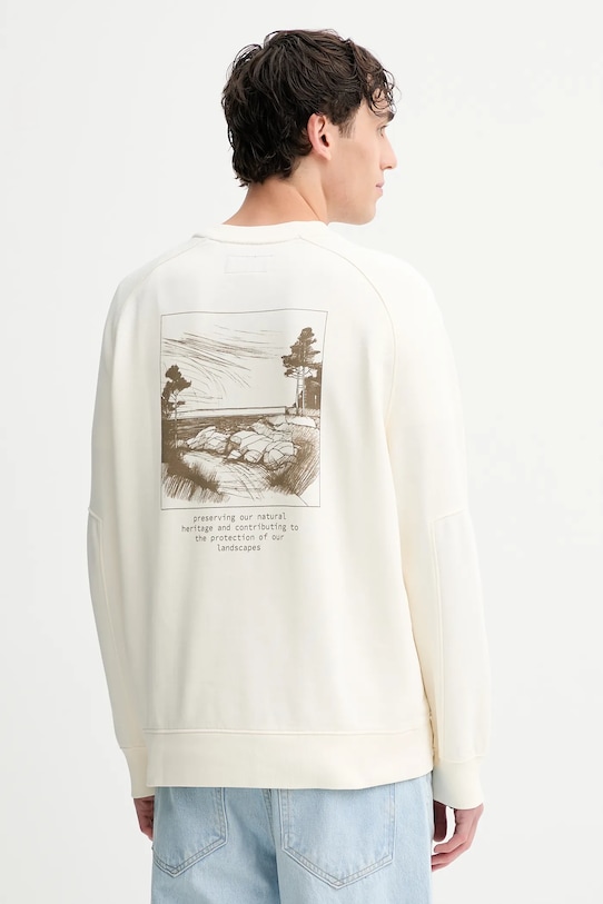 Bavlněná mikina Marc O'Polo nášivka béžová 528401054020