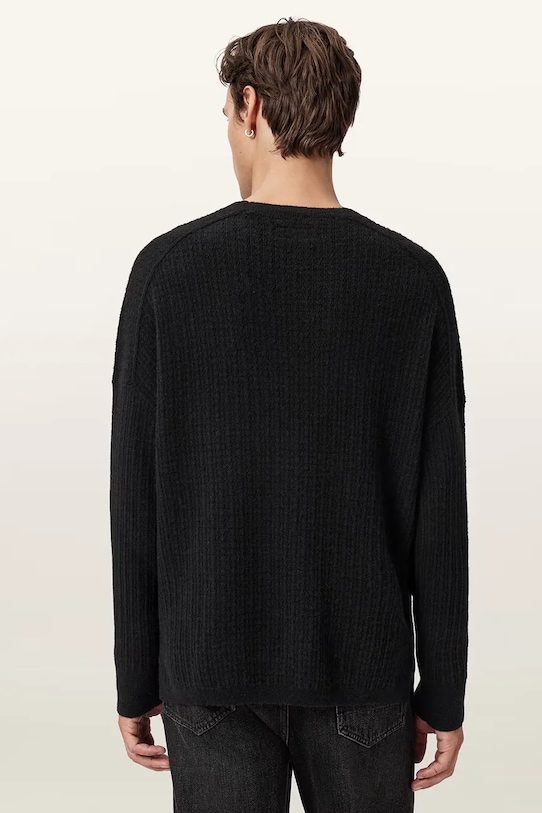 AllSaints sweter z dodatkiem alpaki JAKOB czarny M008KD