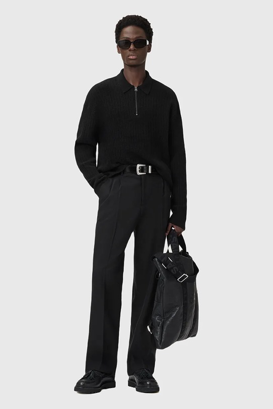Πουλόβερ με προσθήκη αλπακά AllSaints JAKOB μαύρο M007KD