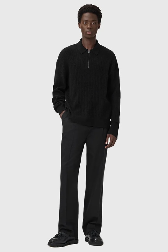 Πουλόβερ με προσθήκη αλπακά AllSaints JAKOB M007KD μαύρο