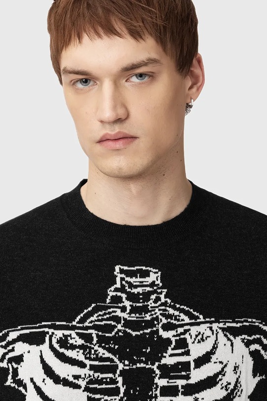 Ρούχα Πουλόβερ με προσθήκη μαλλιού AllSaints SKELLI M051KD μαύρο