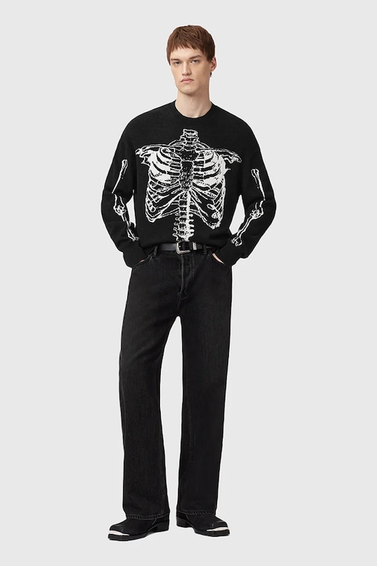 AllSaints sweter z dodatkiem wełny SKELLI M051KD