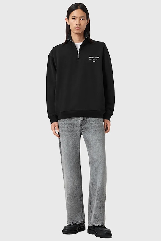 AllSaints bluza bawełniana UNDERGROUND M042NB czarny