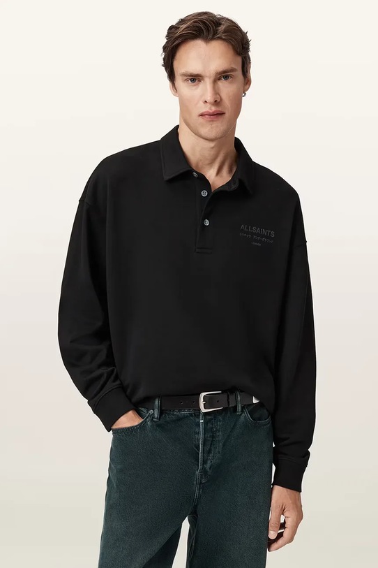 Βαμβακερή μπλούζα AllSaints XANDER βαμβάκι μαύρο M020NC