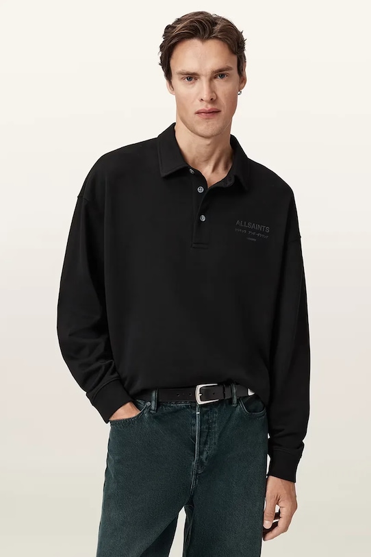 AllSaints bluza bawełniana XANDER bawełna czarny M020NC