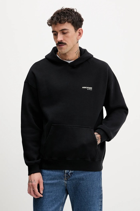 Μπλούζα Abercrombie & Fitch με κουκούλα μαύρο KI122.5519.900