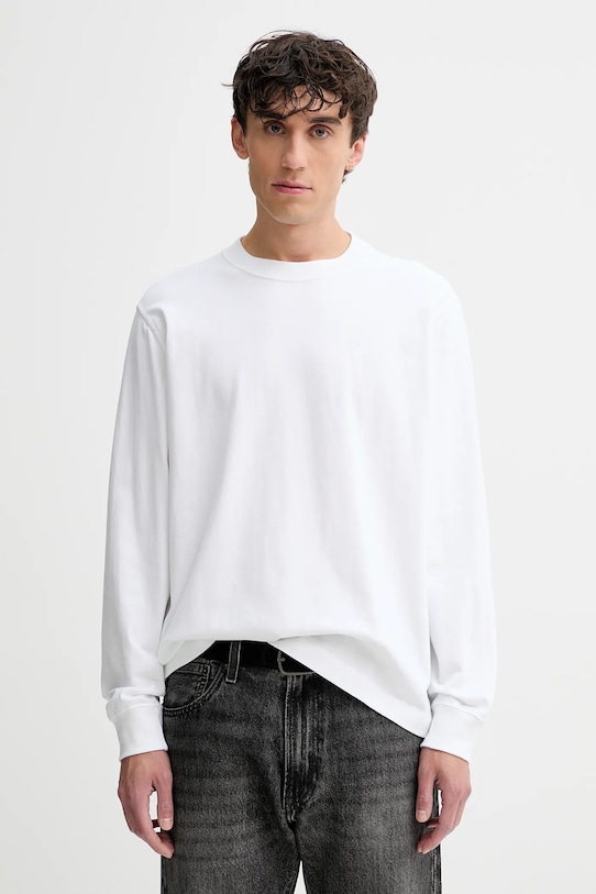 Abercrombie & Fitch longsleeve bawełniany bawełna biały KI124.5555.100