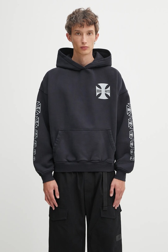 Памучен суичър RHUDE надпис черен RHPF25HO06012