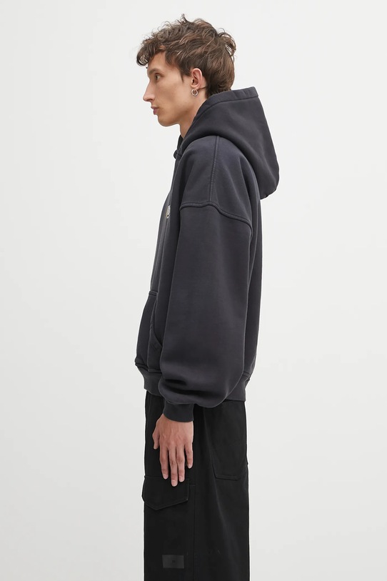 RHUDE cotton sweatshirt International Racing Logo RHPF25HO07012 black AW25