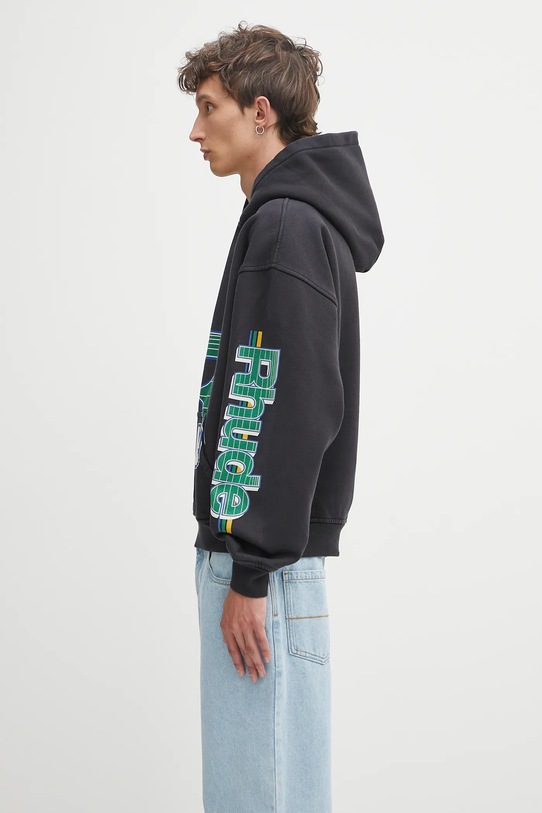 RHUDE cotton sweatshirt Roadway Racing RHPF25HO08012 black AW25