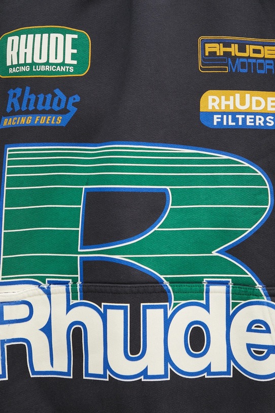 Bavlnená mikina RHUDE Roadway Racing čierna RHPF25HO08012