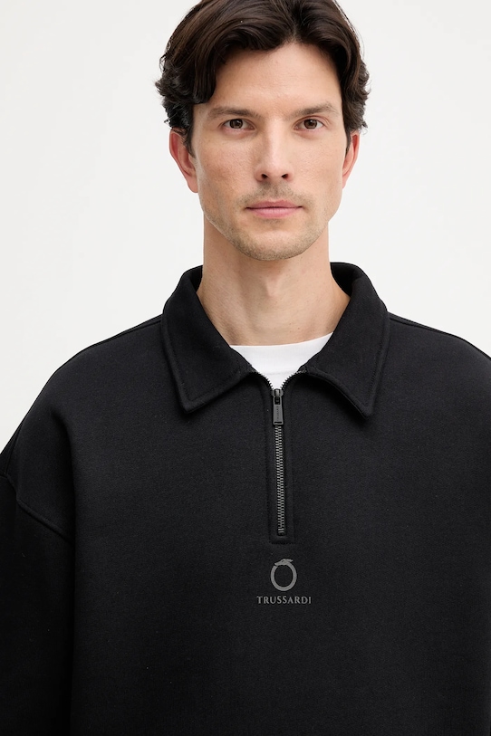 Bavlnená mikina Trussardi čierna G8018000020N