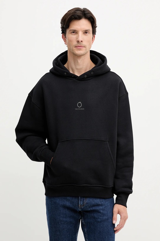 Bavlnená mikina Trussardi bavlna čierna G8038000022N