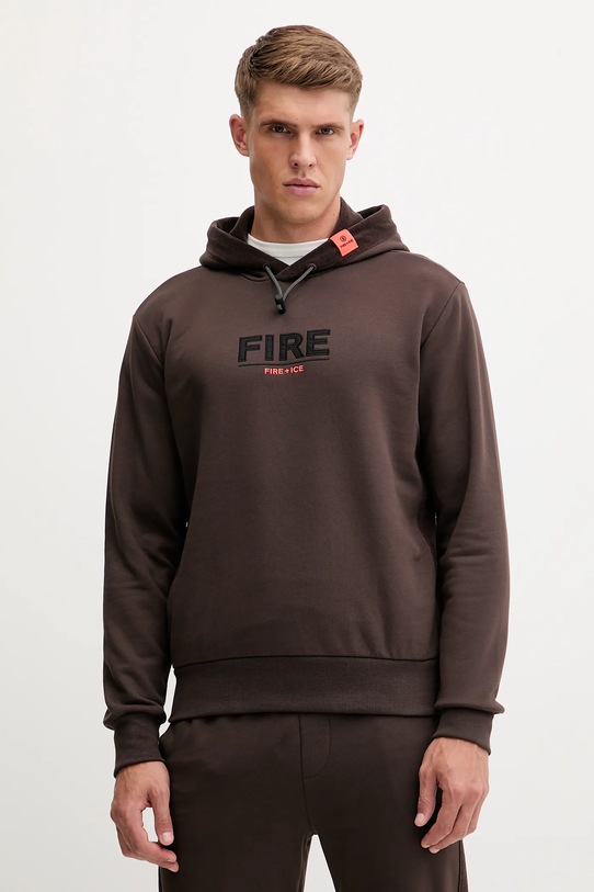 BOGNER Fire+Ice bluza bawełniana KRISTAN z kapturem brązowy 84318517