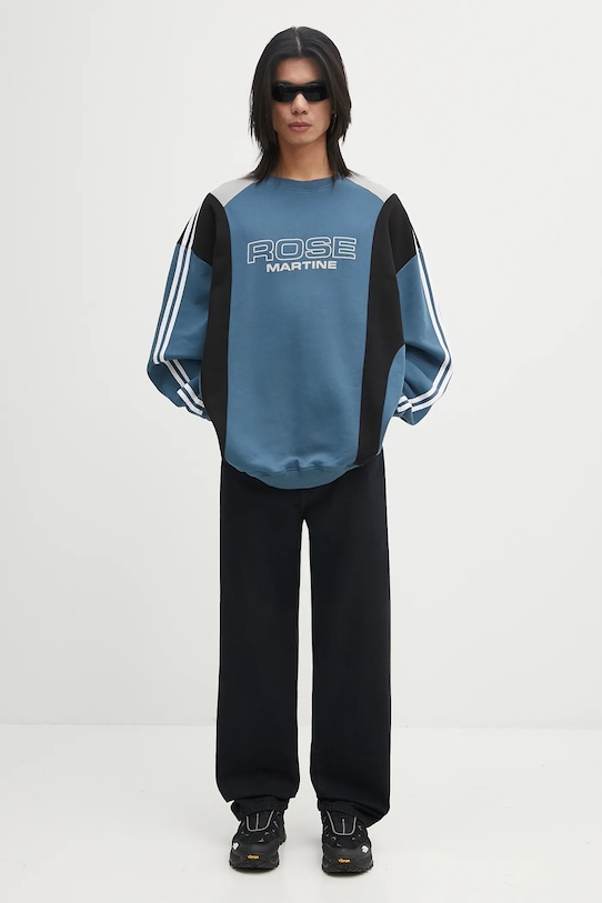 Bavlněná mikina Martine Rose Panelled 673JS01529D modrá