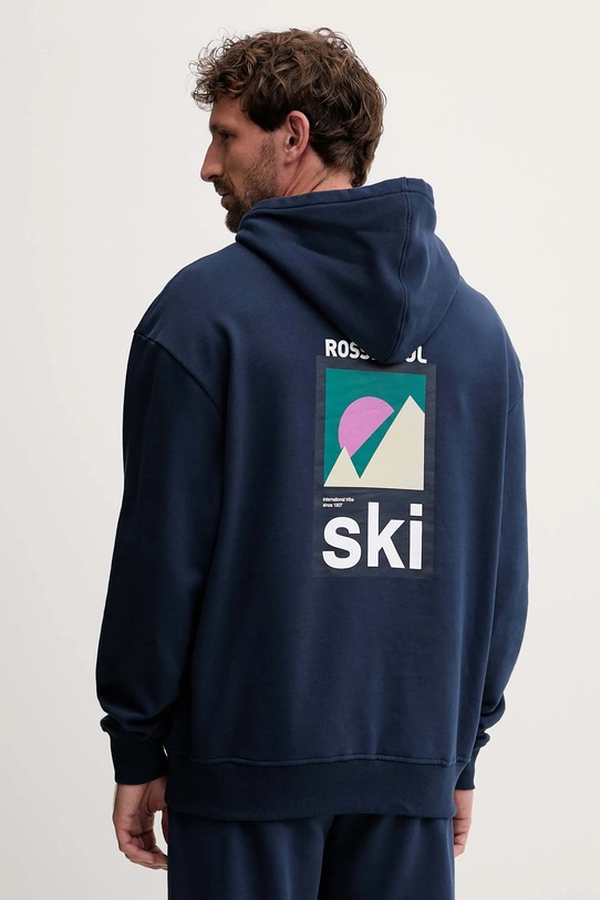 Rossignol bluza bawełniana WATERFALL RELAX nadruk granatowy RLOMS02