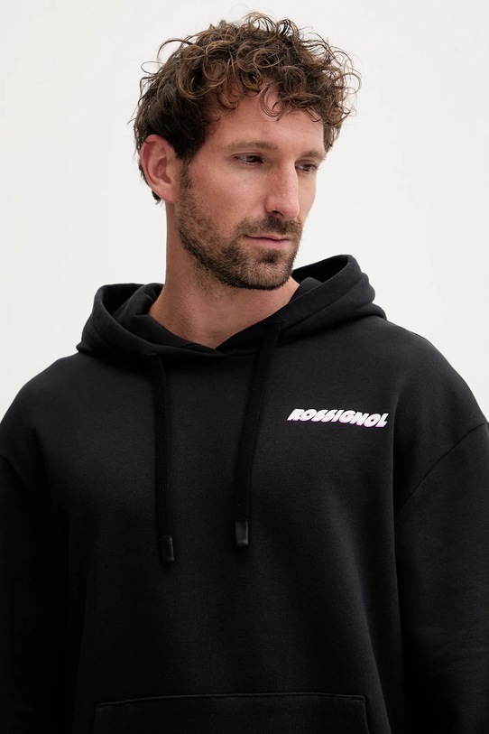 Rossignol bluza bawełniana WATERFALL RELAX czarny RLOMS02