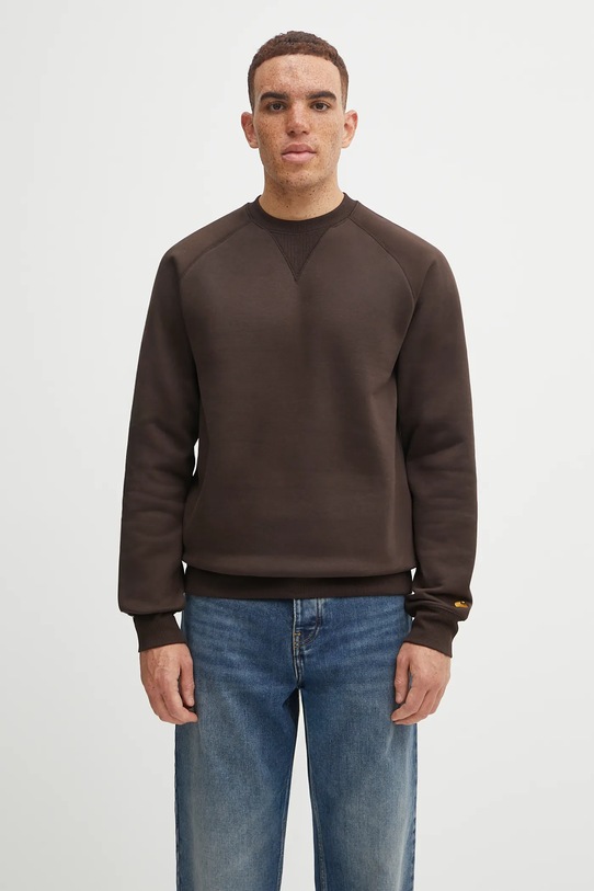 Mikina Carhartt WIP Chase Sweat jednofarebný hnedá I033660.00WXX