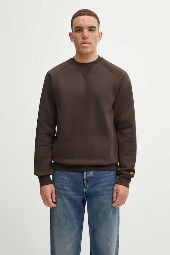 Carhartt WIP bluza Chase Sweat gładkie brązowy I033660.00WXX