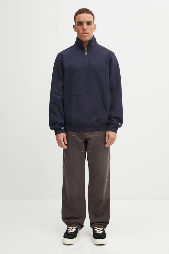 Суичър Carhartt WIP Chase Neck Zip Sweat I033665.00HXX тъмносин