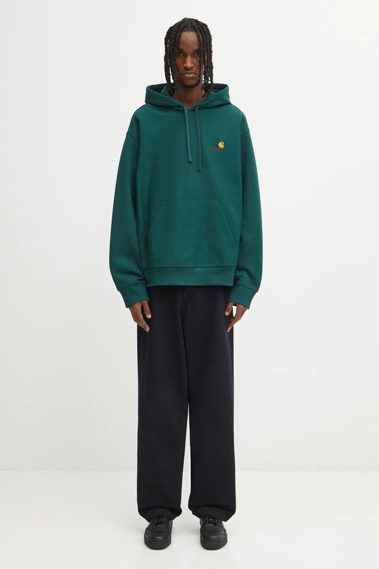Carhartt WIP bluza Hooded American Script Sweat I028279.05AXX zielony
