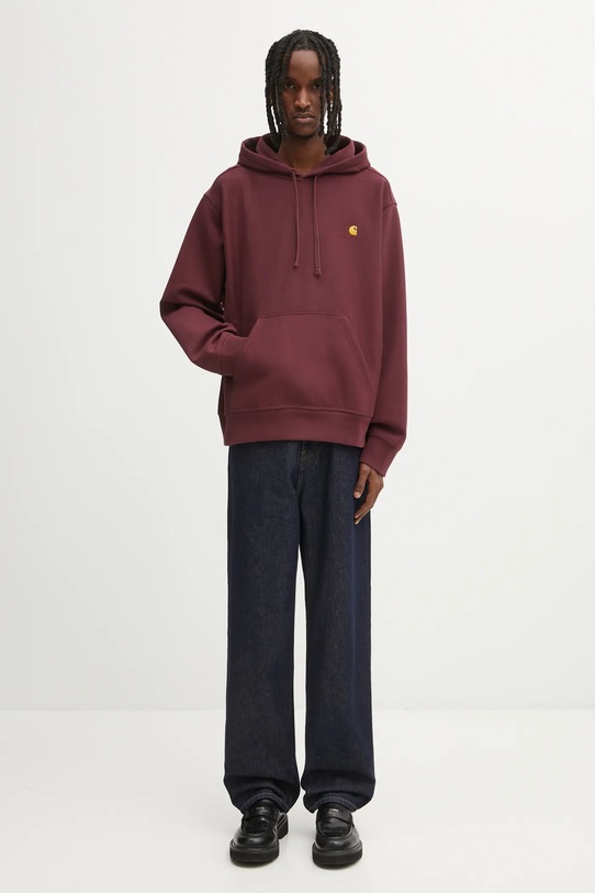 Carhartt WIP bluza Hooded American Script Sweat I028279.33KXX bordowy