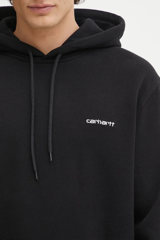 Bavlnená mikina Carhartt WIP Hooded Script Embroidery Sweat čierna I035392.0D2XX