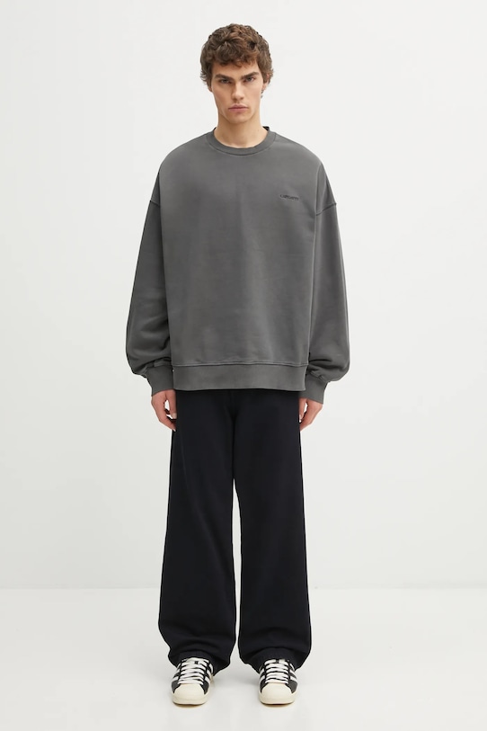 Хлопковая кофта Carhartt WIP Benton Sweat I035436.87GD серый