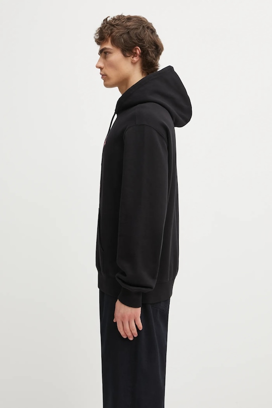 Βαμβακερή μπλούζα Carhartt WIP Hooded Wild Dog Sweat I035625.89XX μαύρο AW25