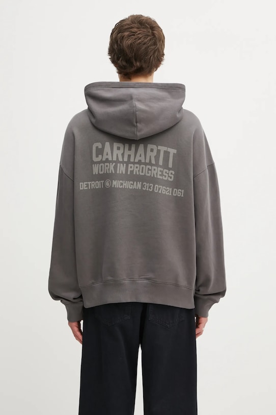 Одежда Хлопковая кофта Carhartt WIP Hooded Distance Sweat I035639.874J серый